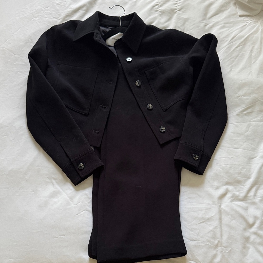 Wilfred Black Shirt Jacket and Pants Set